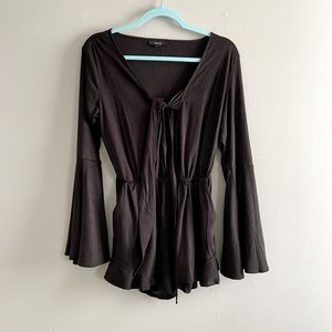 Suede black romper size small